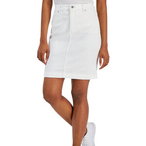 Style & Co. Women's White Stretch Denim Relaxed Skirt NWT